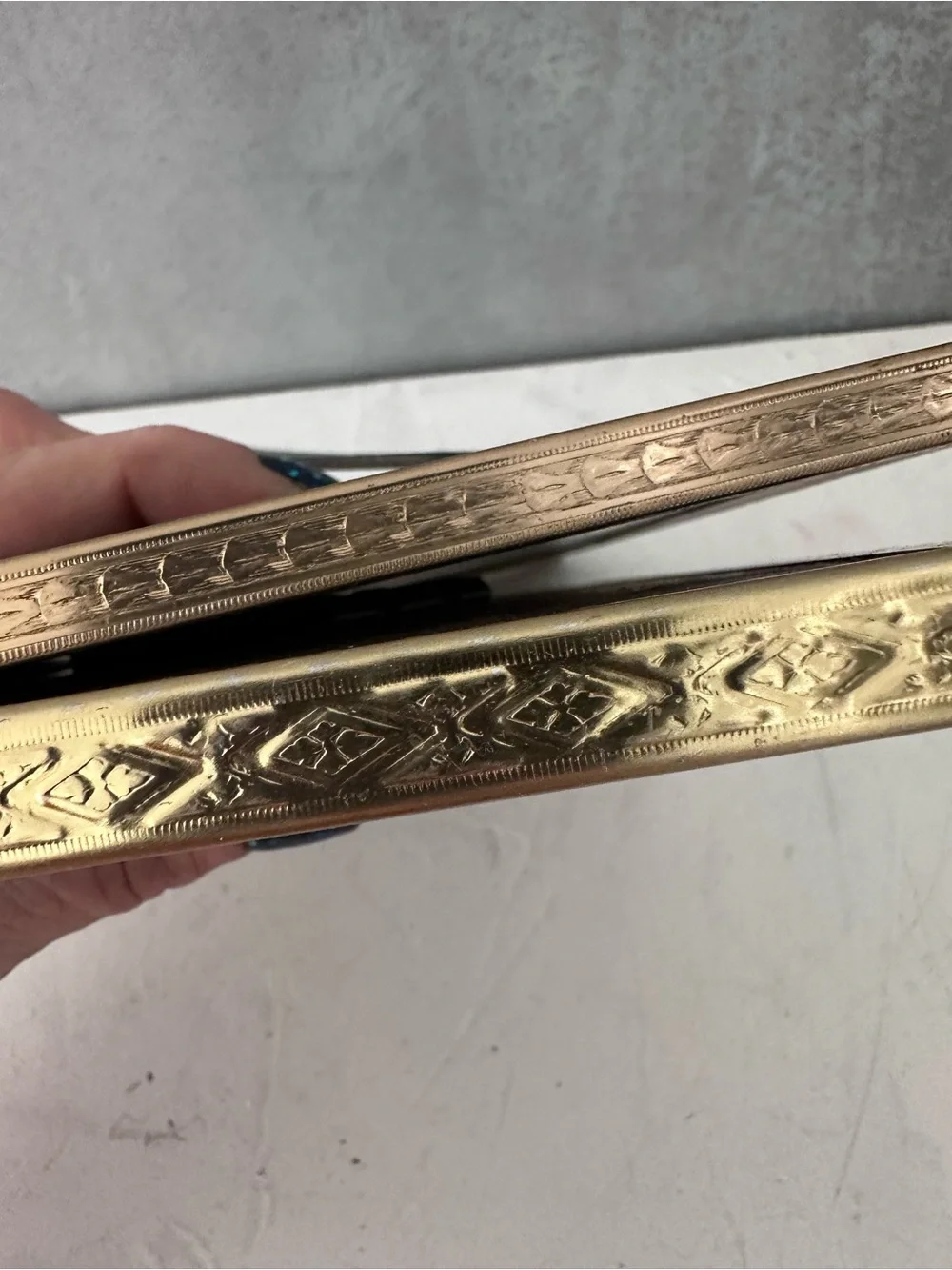PAIR 2 Vintage Silhouette's Framed GOLD Ornate METAL FRAME